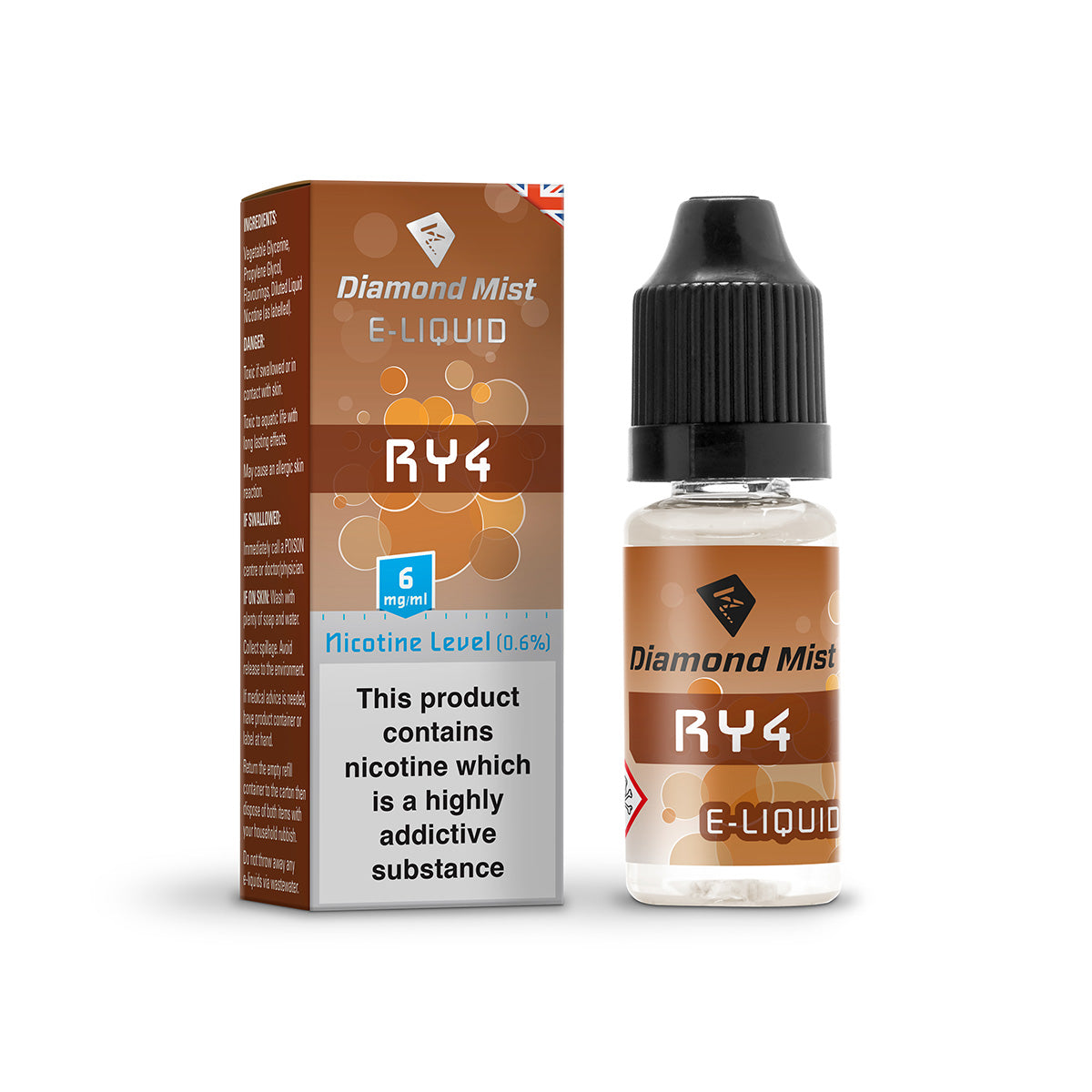 Diamond Mist RY4 e-liquid 10ml 6mg bottle