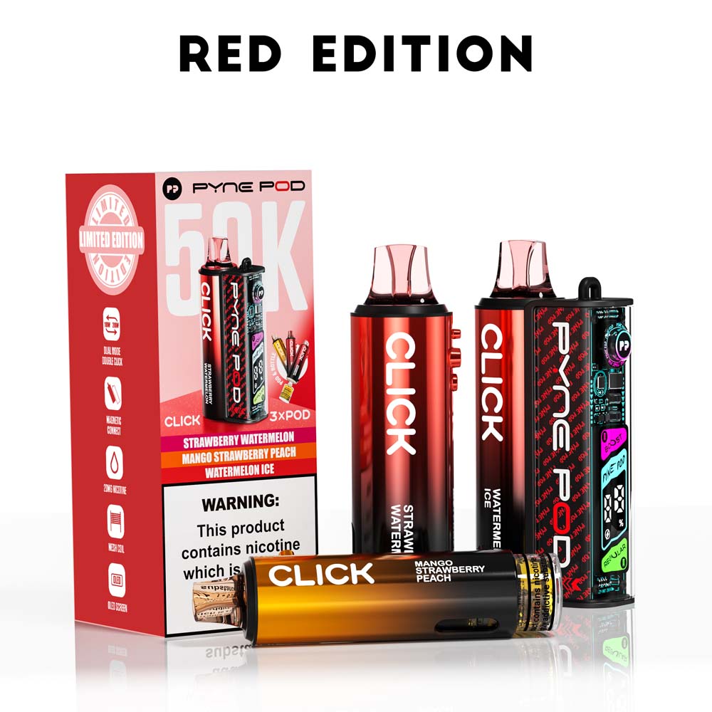 Pyne Pod Click 50K Red Edition prefilled pod vape kit box – 20mg