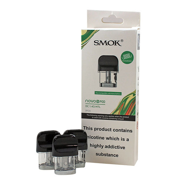 Smok - Novo 2 Pods DC 1.4ohm MTL 2ml - Pack of 3 – retail pod box and pack contents