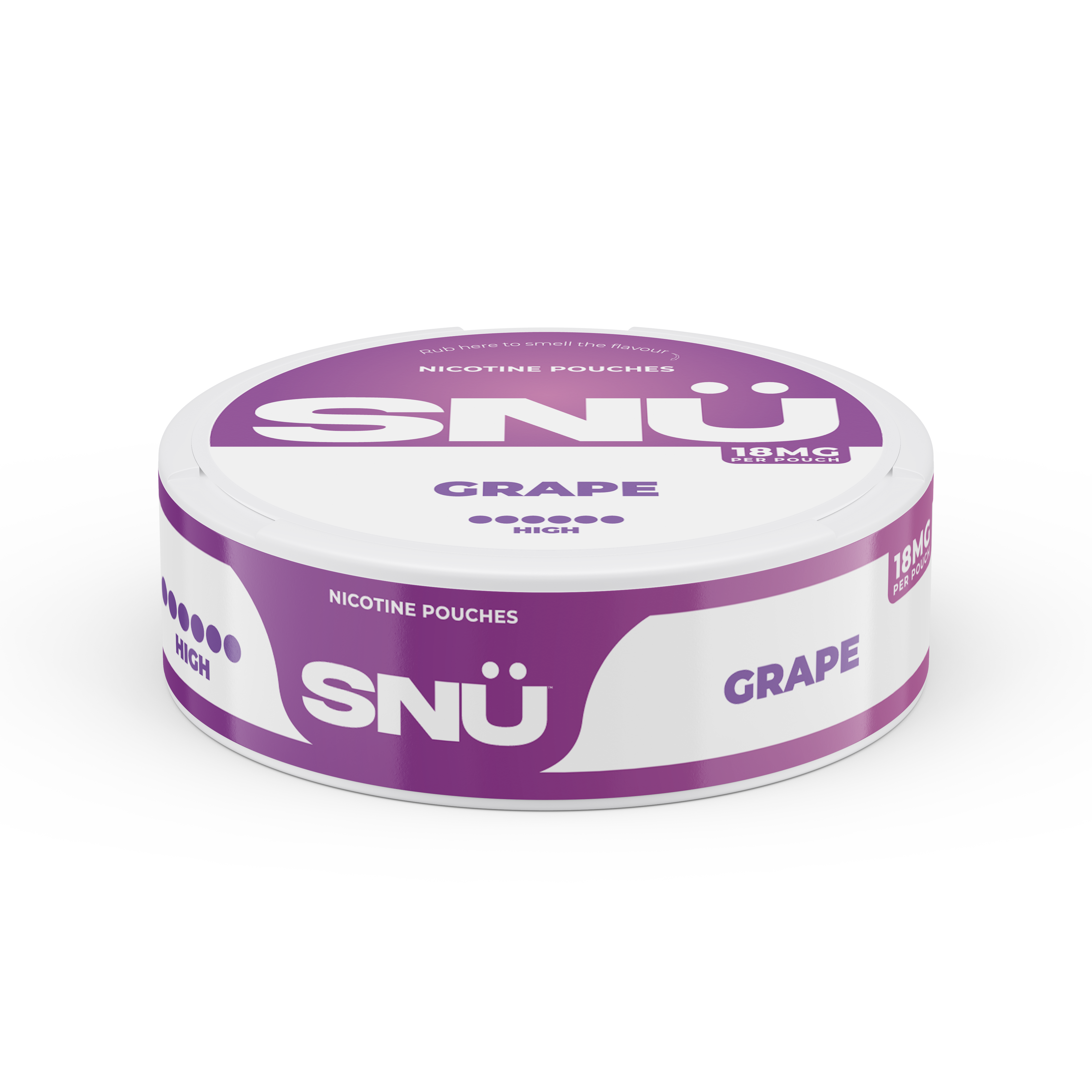 SNU Grape Nicotine Pouches – High – 18mg per pouch