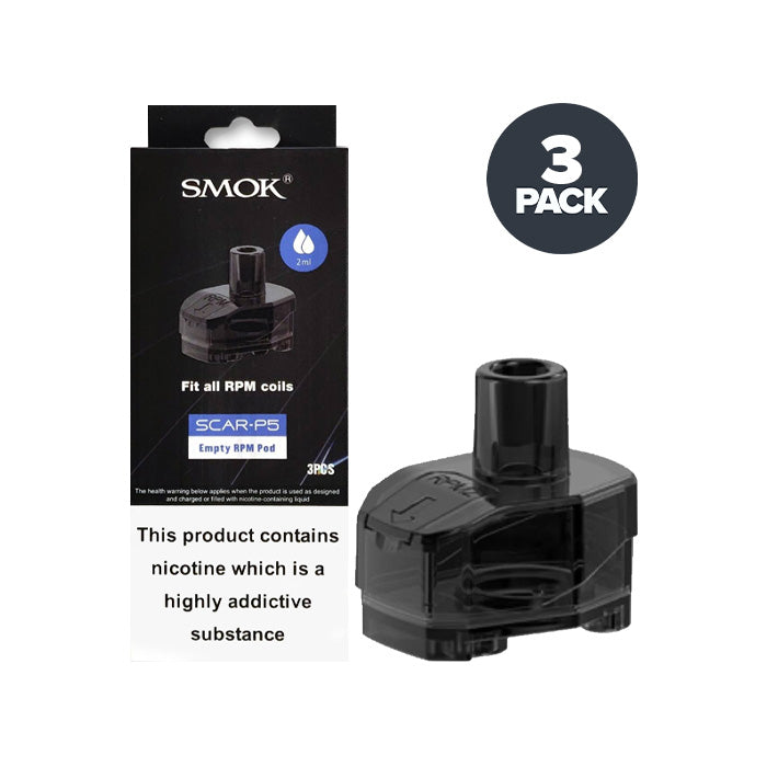 Smok - Scar P5 RPM Replacement Pods - 2ml - Pack of 3 – retail pod box and pack contents