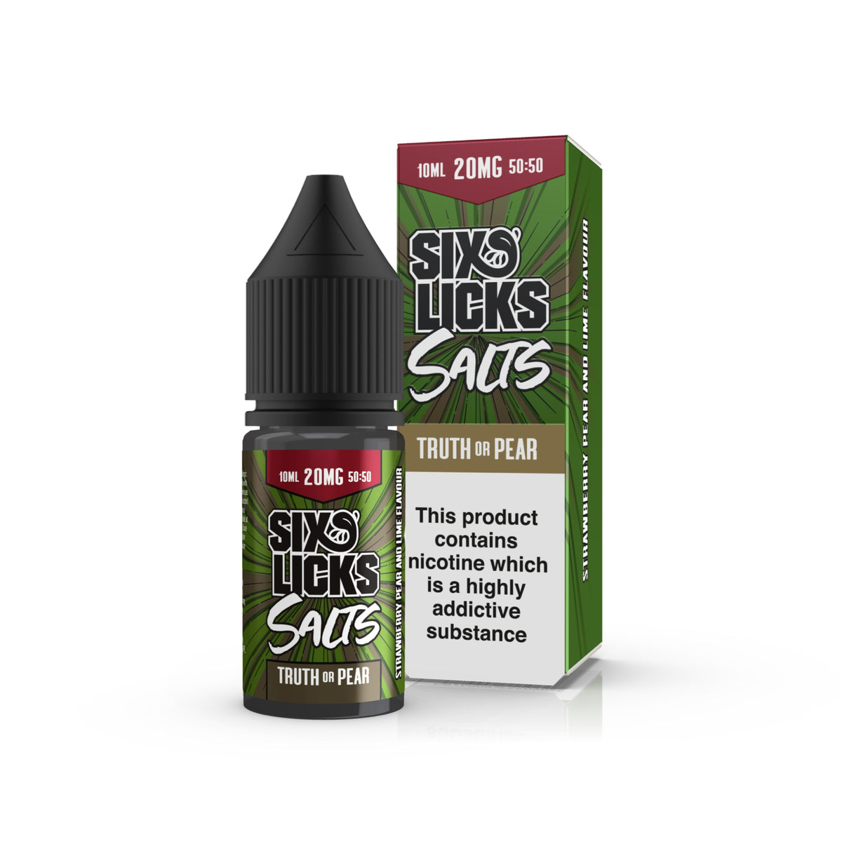 Six Licks Salts - Truth or Pear - 20mg | 10 for £15