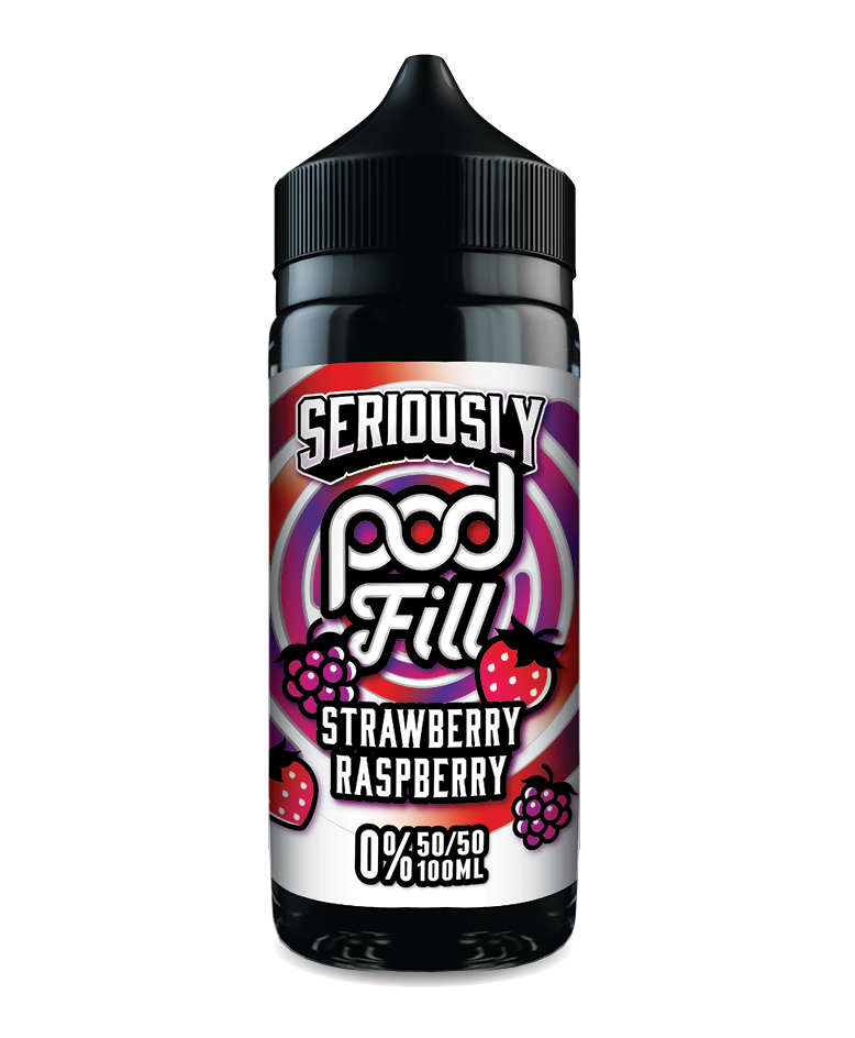 Seriously Pod Fill Strawberry Raspberry 100ml shortfill e-liquid – 0mg