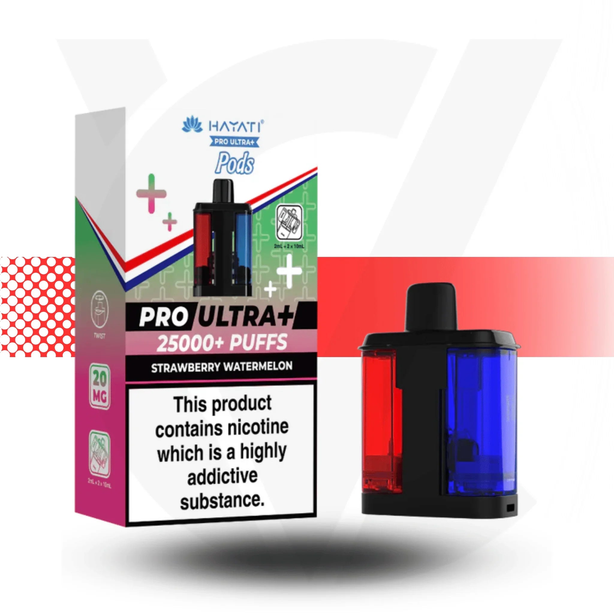 Hayati Pro Ultra Plus 25000 Strawberry Watermelon prefilled pods 20mg