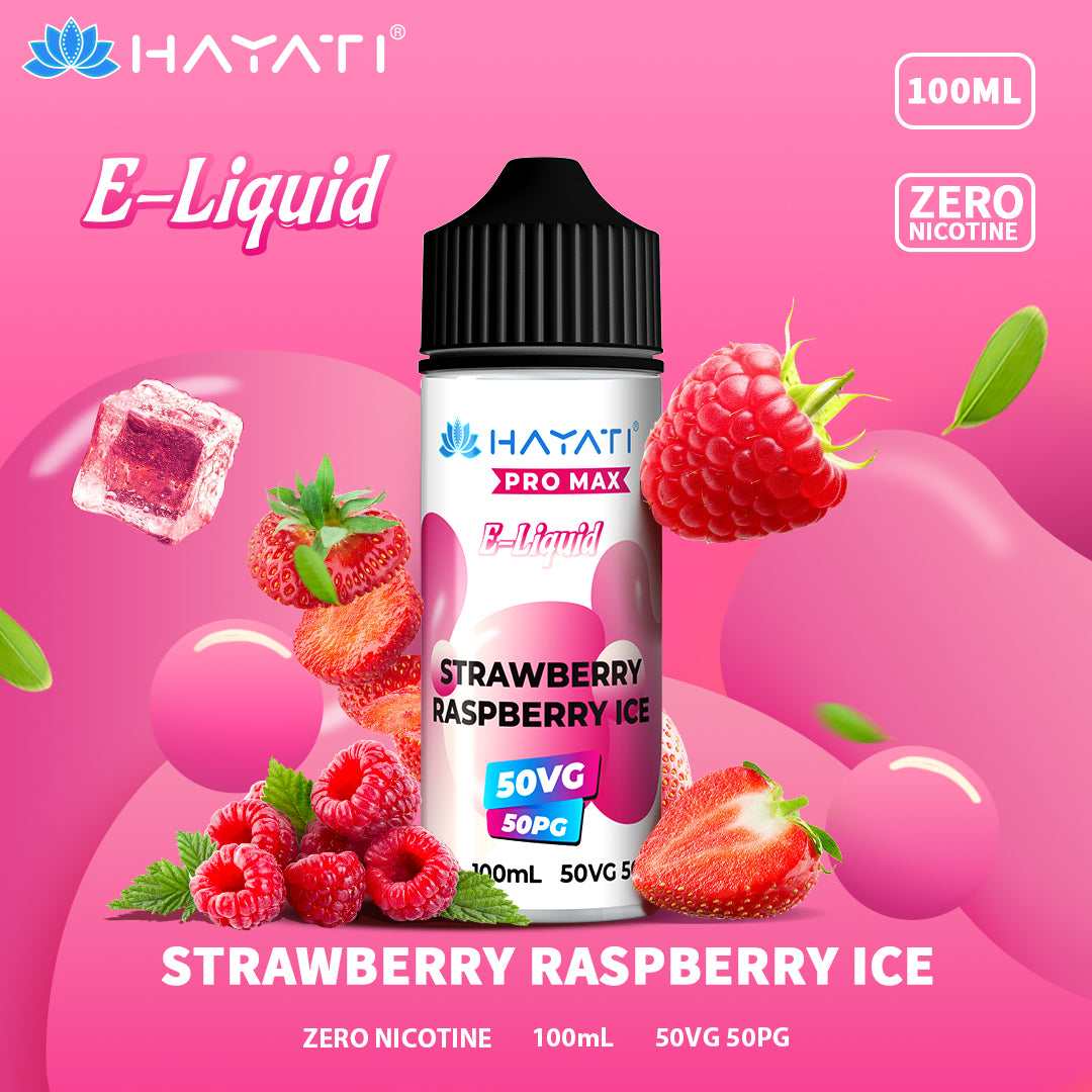 Hayati Pro Max Strawberry Raspberry Ice 50/50 100ml shortfill e-liquid bottle