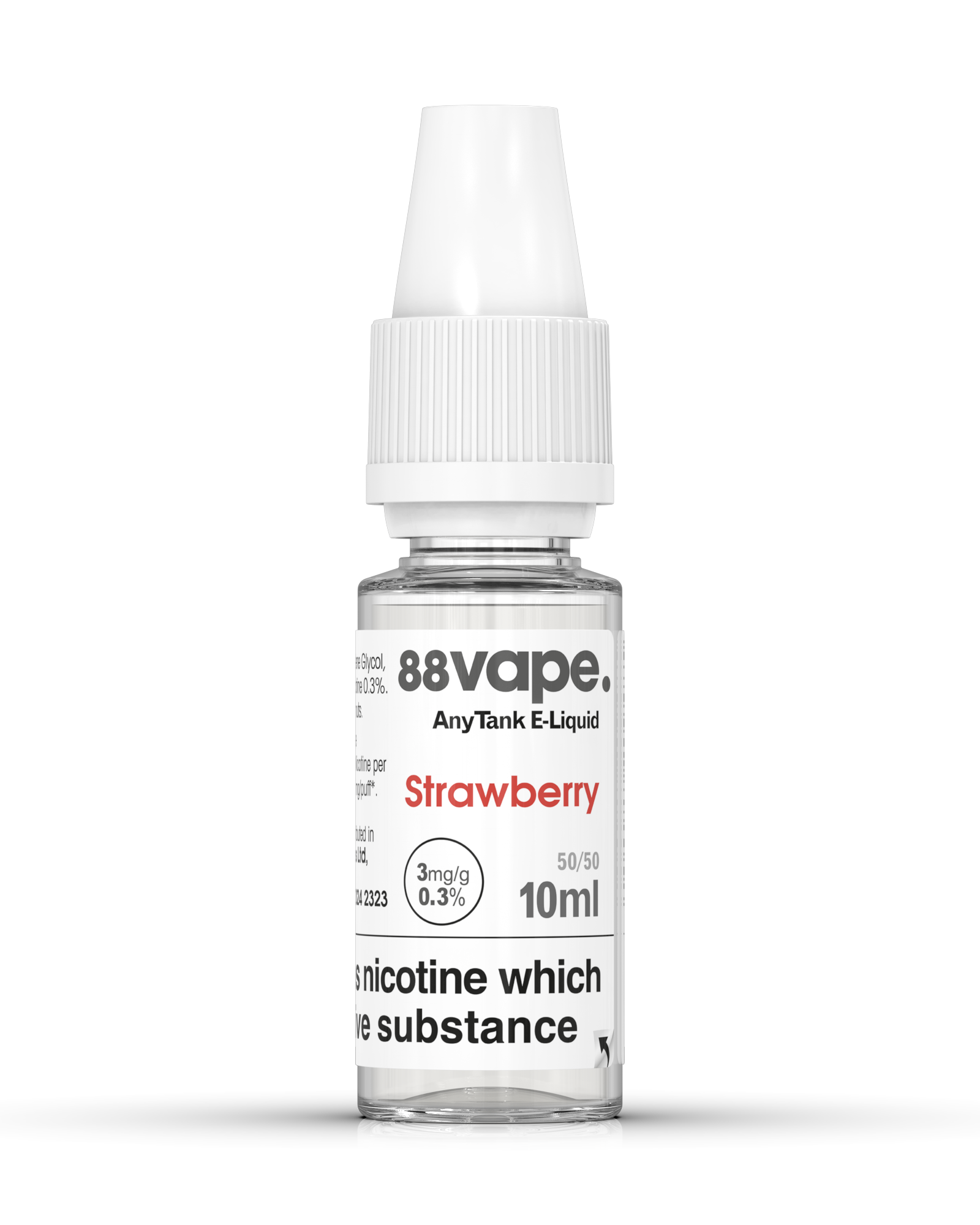 88Vape Strawberry E-Liquid 10ml – 3mg bottle