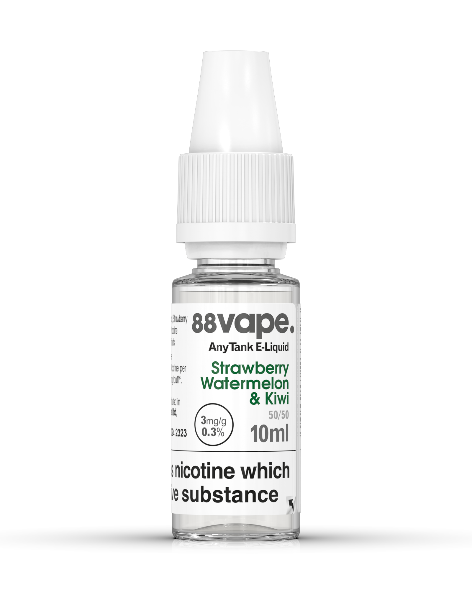 88Vape Strawberry, Kiwi & Watermelon 3mg e-liquid 10ml bottle