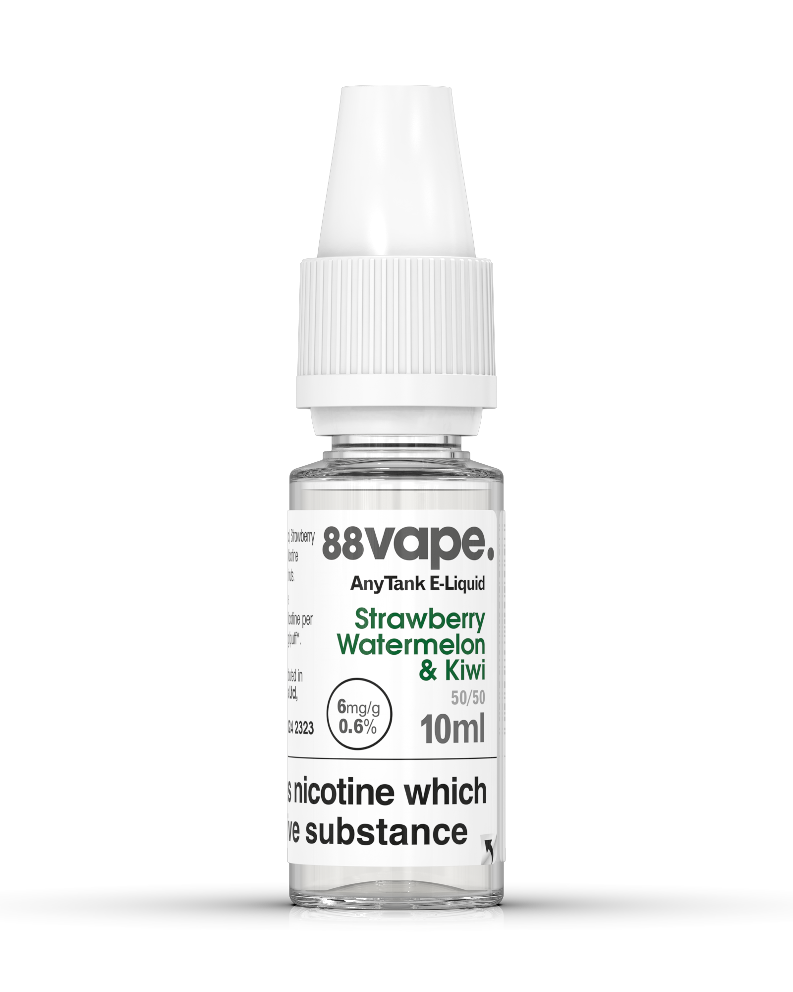 88Vape Strawberry, Kiwi & Watermelon 6mg e-liquid 10ml bottle