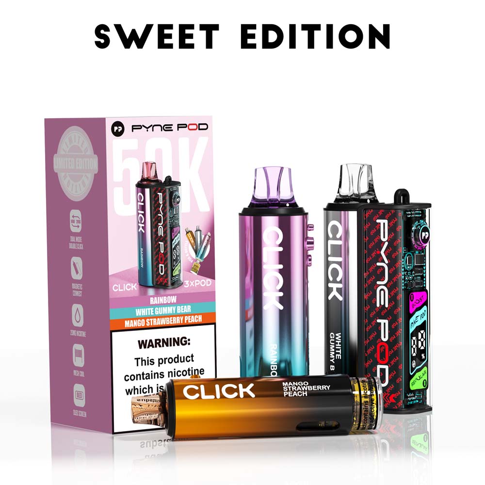Pyne Pod Click 50K Sweet Edition prefilled pod vape kit box – 20mg