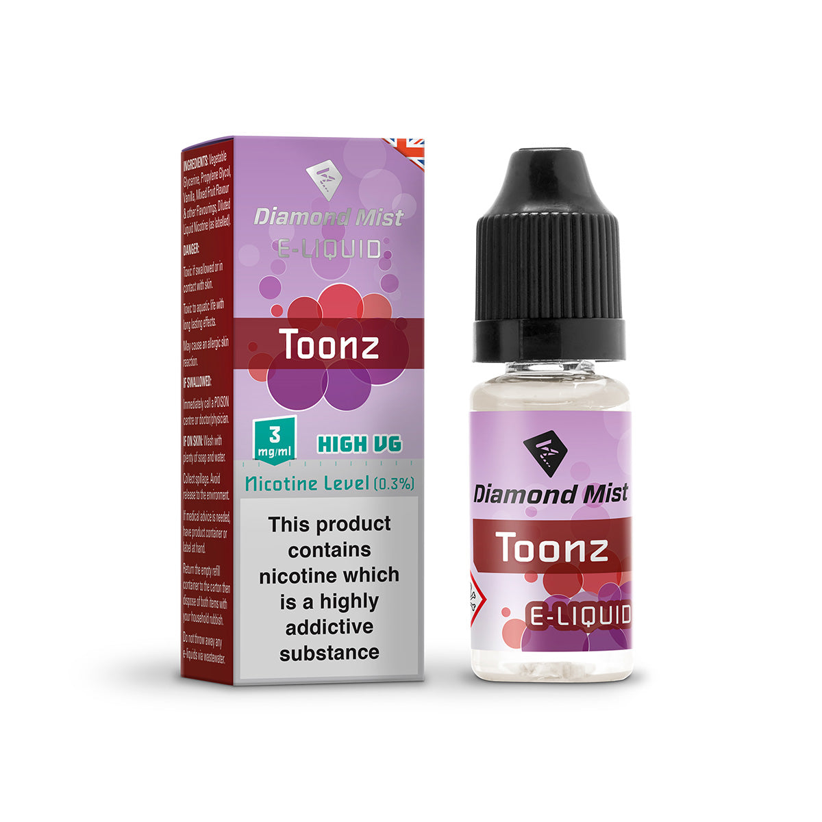 Diamond Mist Toonz e-liquid 10ml 3mg bottle