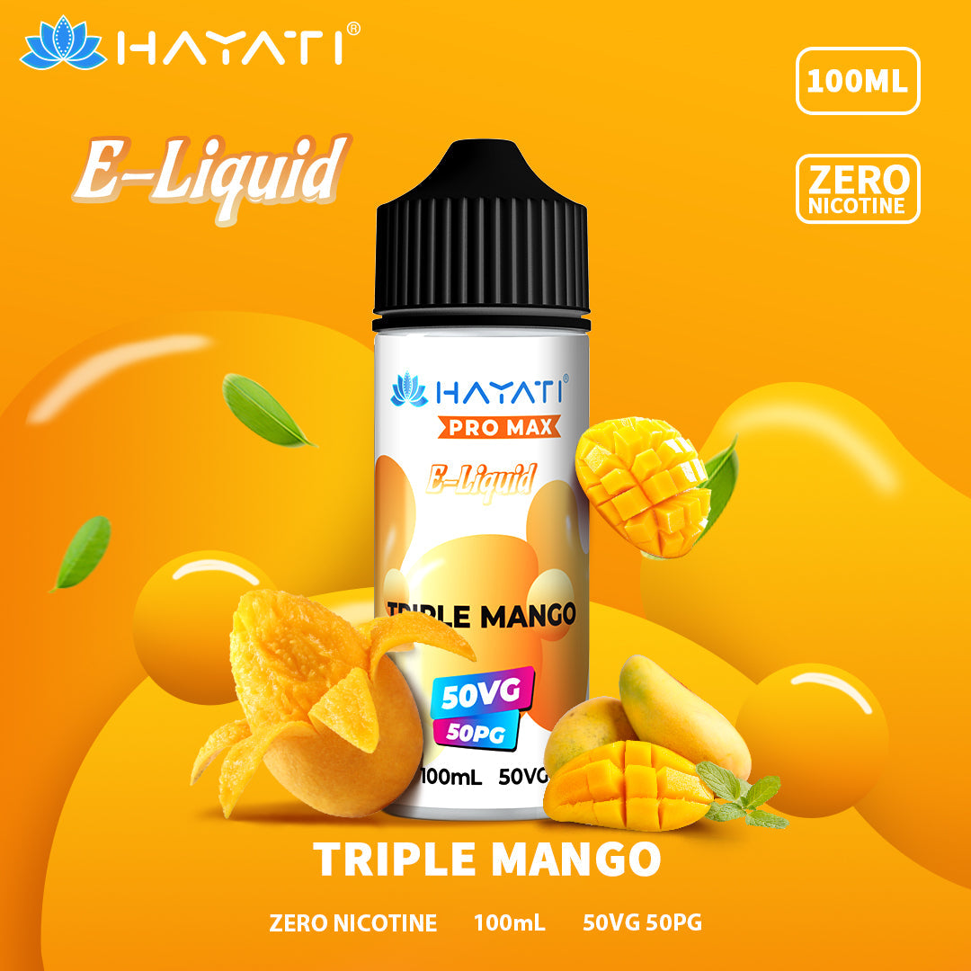 Hayati Pro Max Triple Mango 50/50 100ml shortfill e-liquid bottle