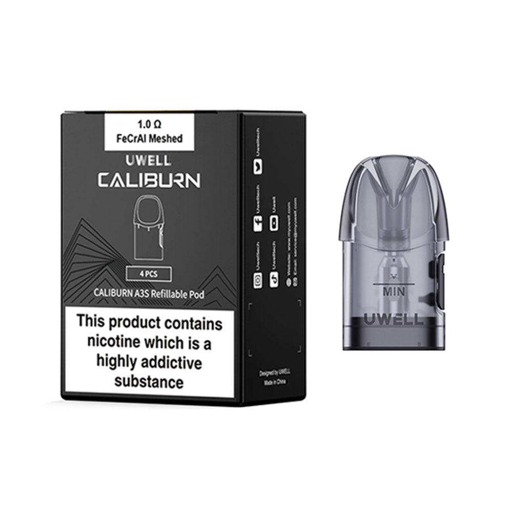 Uwell Caliburn A3S Side-Fill Replacement Pods 2ml (Pack of 4)
