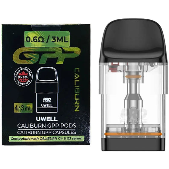 Uwell Caliburn GPP XL 3ml Top-Fill Replacement Pods (Pack of 4) – Top-fill 0.6Ω · XL 3ml · Pack of 4
