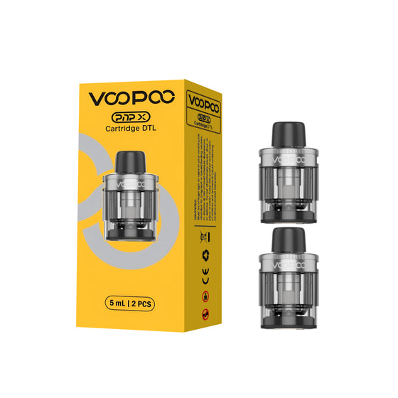 VOOPOO PnP-X XL 5ml Empty Replacement Pod Cartridges (Pack of 2) – DTL Silver shell · XL 5ml · Pack of 2