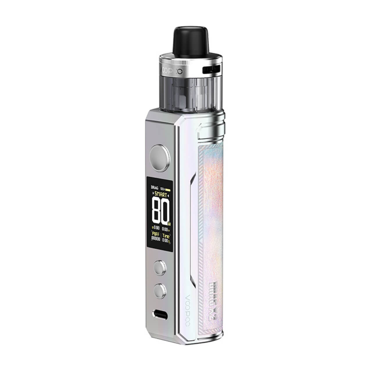 VOOPOO Drag X2 2ml TPD vape pod kit in Colorful Silver - battery not included