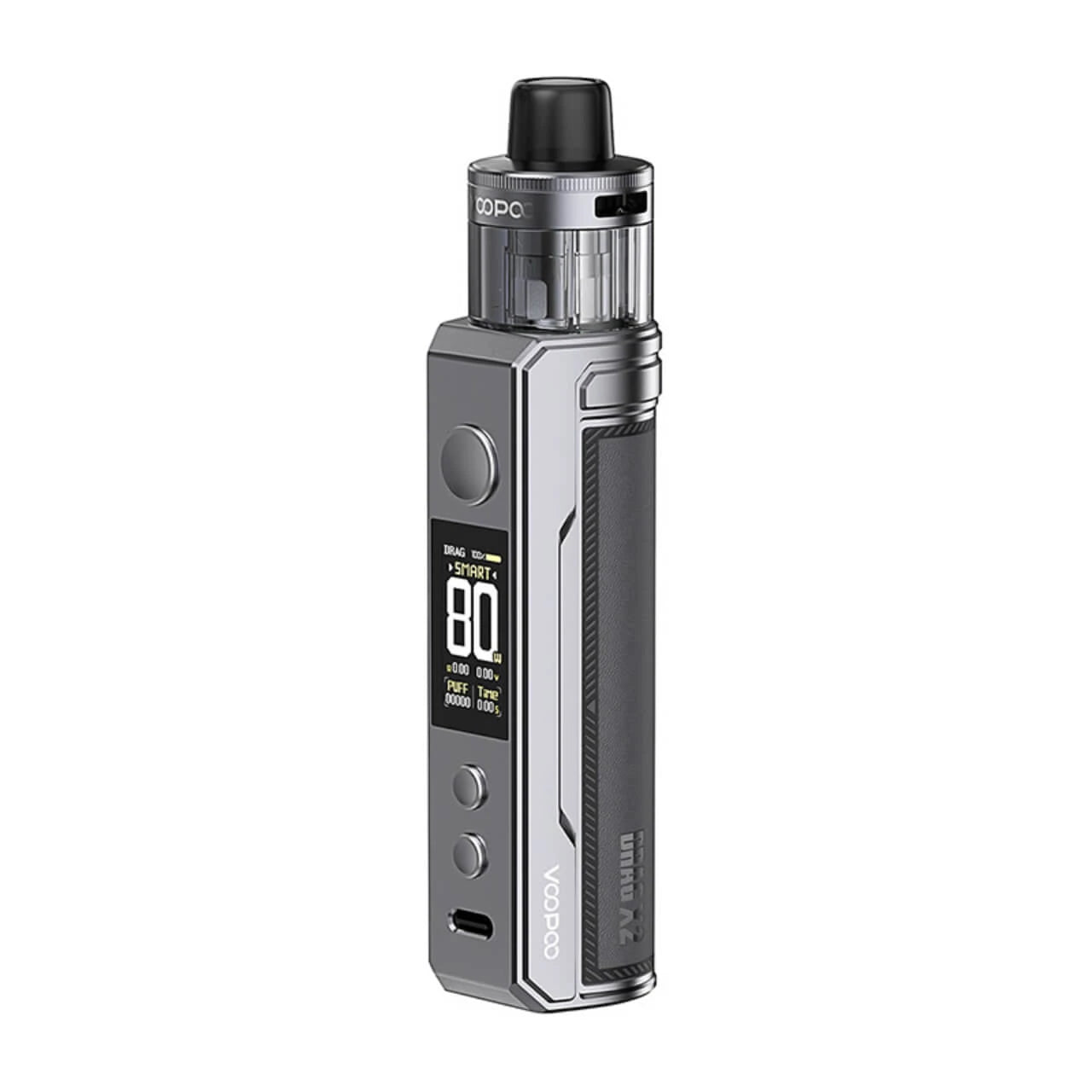 VOOPOO Drag X2 2ml TPD vape pod kit in Gray Metal - battery not included