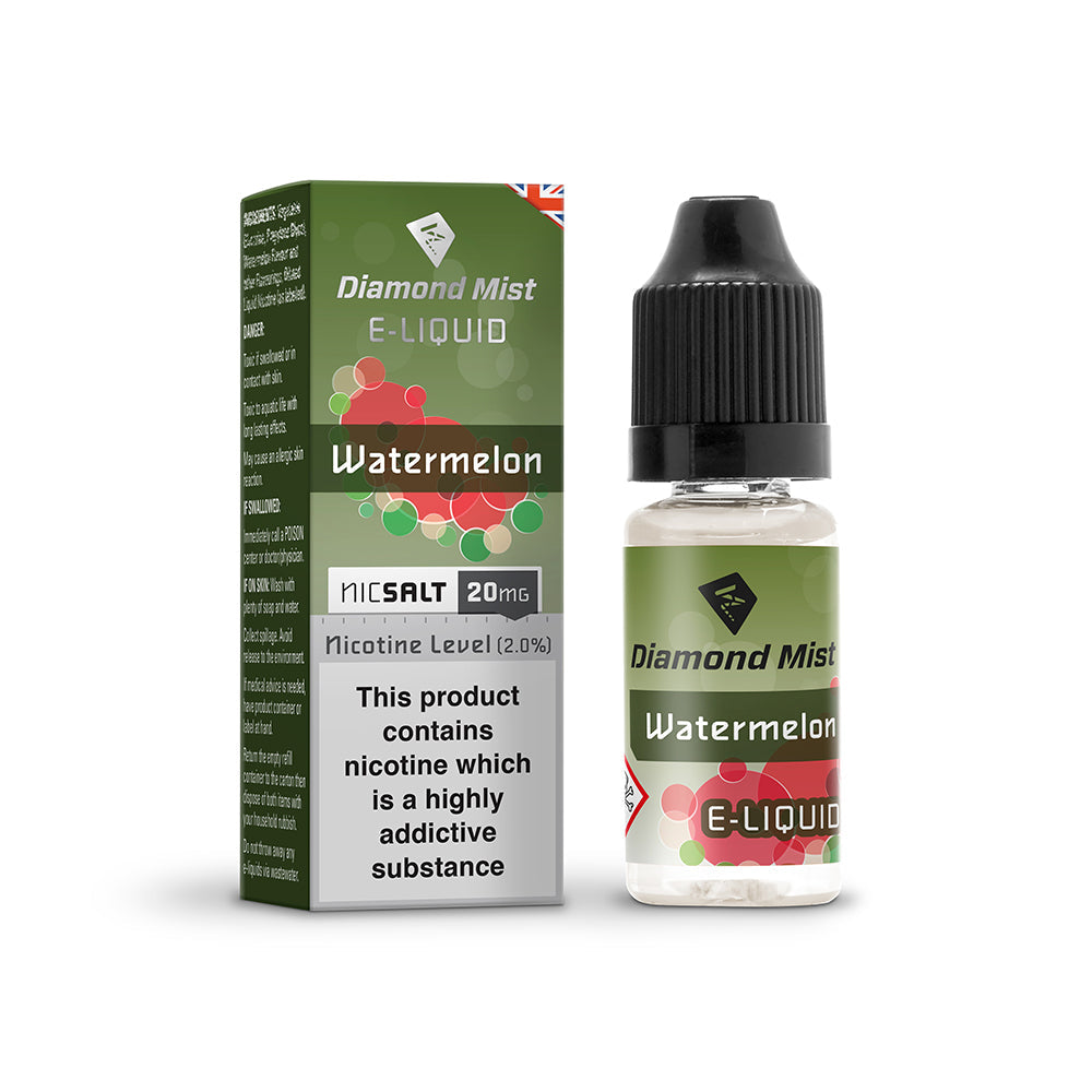 Diamond Mist Watermelon nic salt e-liquid 10ml 20mg bottle