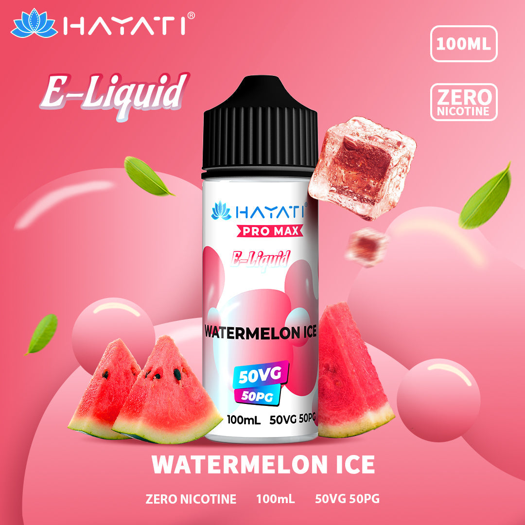 Hayati Pro Max Watermelon Ice 50/50 100ml shortfill e-liquid bottle