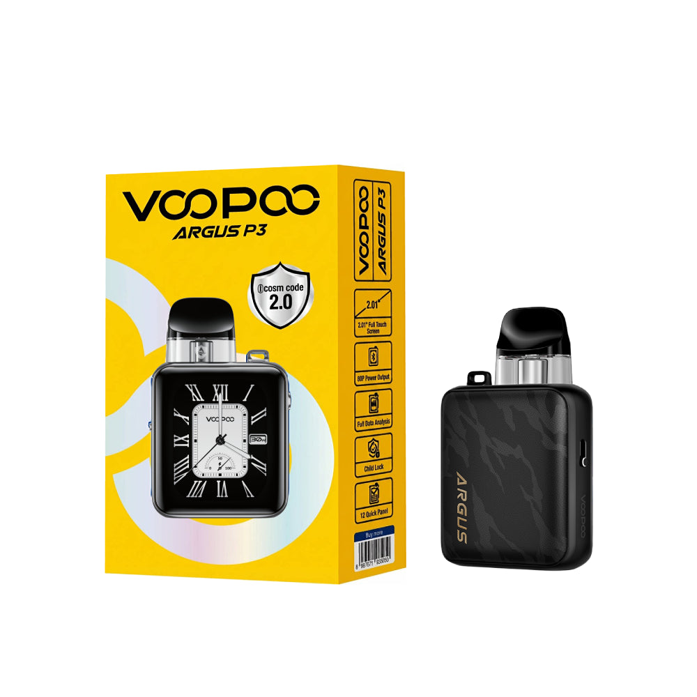 VOOPOO ARGUS P3 Pod Vape Kit – Black Leather