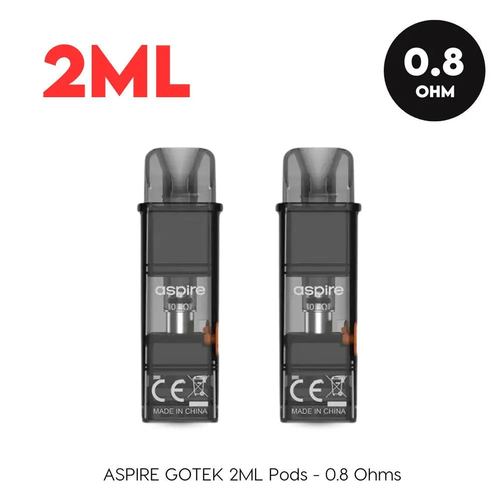 Aspire Gotek 2ml Replacement Pods 0.8Ω (Pack of 2)