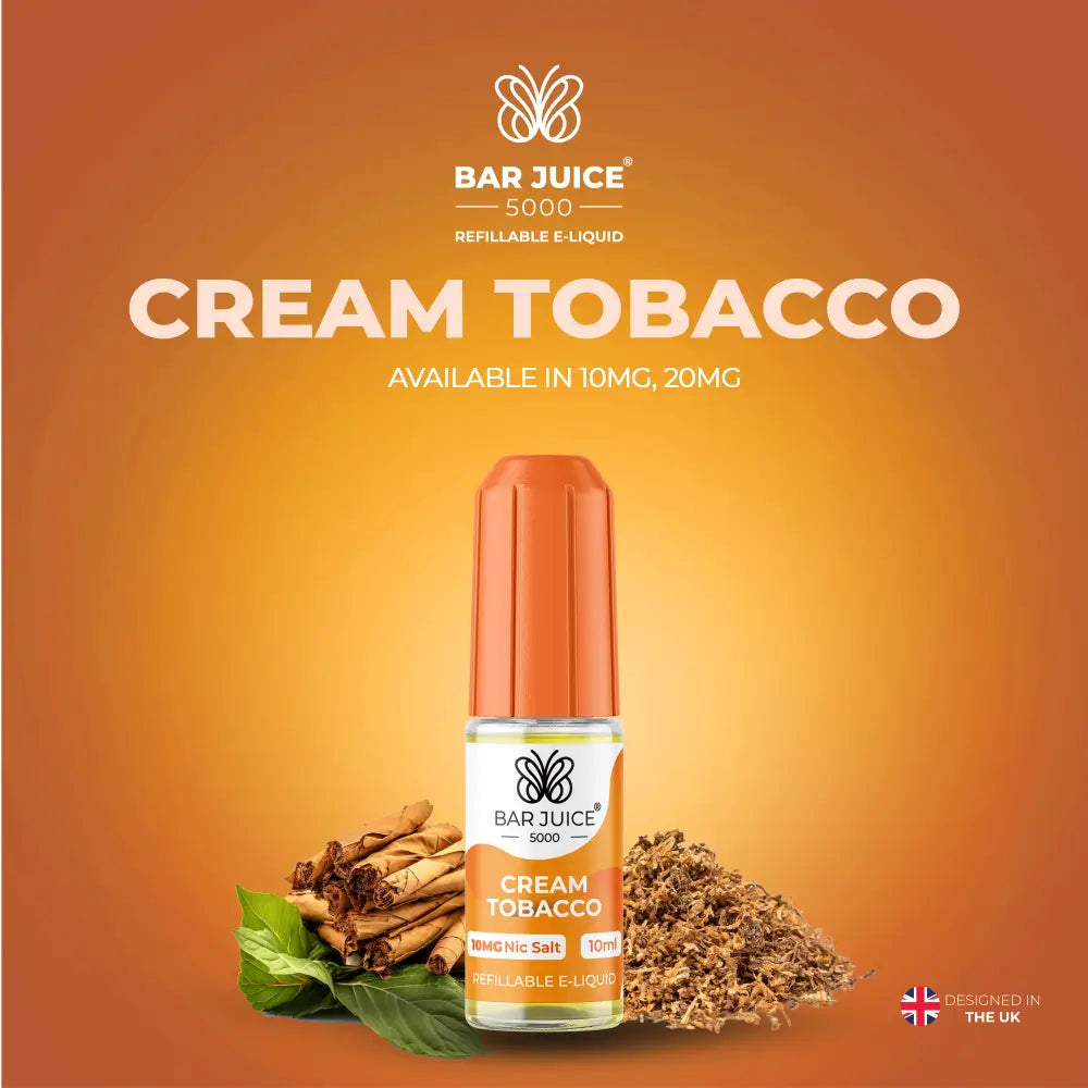 Bar Juice 5000 Cream Tobacco Nic Salt E-Liquid 10ml | 10 for £12