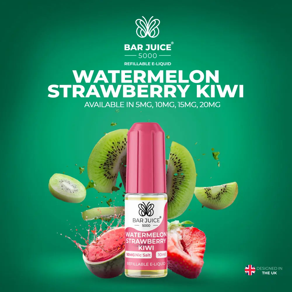 Bar Juice 5000 Watermelon Strawberry Kiwi Nic Salt E-Liquid 10ml | 10 for £12
