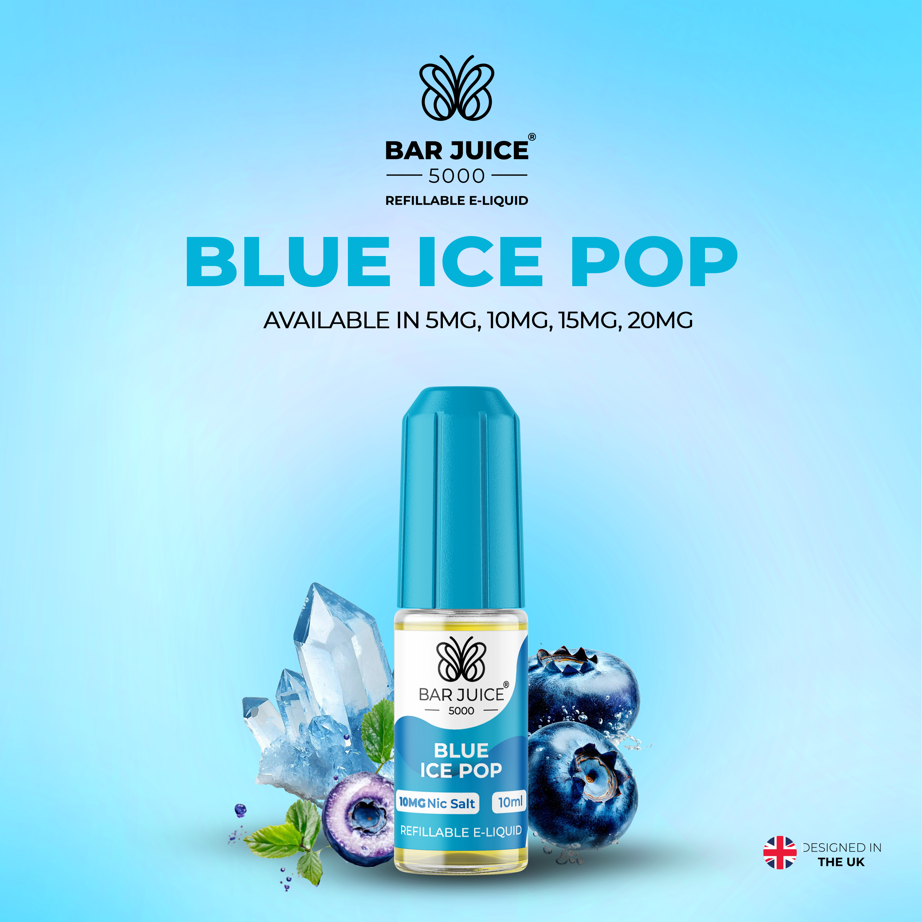 Bar Juice 5000 Blue Ice Pop Nic Salt E-Liquid 10ml