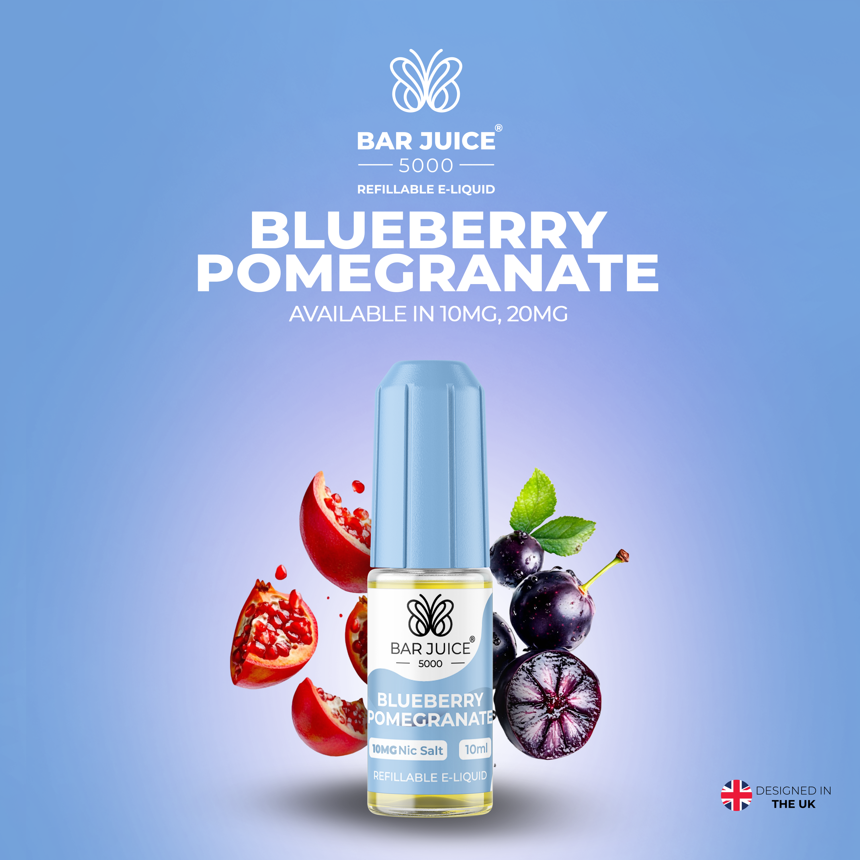 Bar Juice 5000 Blueberry Pomegranate Nic Salt E-Liquid 10ml
