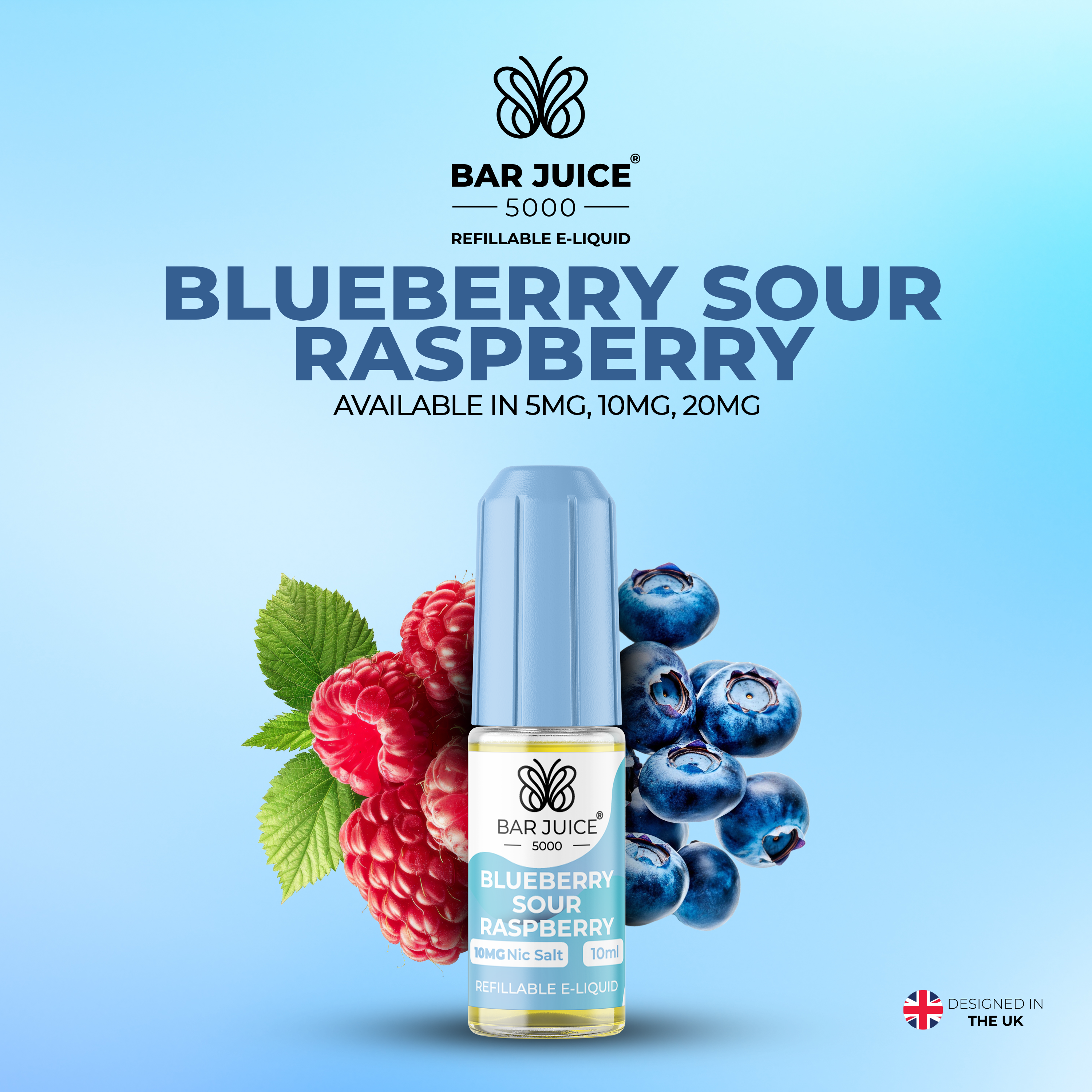Bar Juice 5000 Blueberry Sour Raspberry Nic Salt E-Liquid 10ml