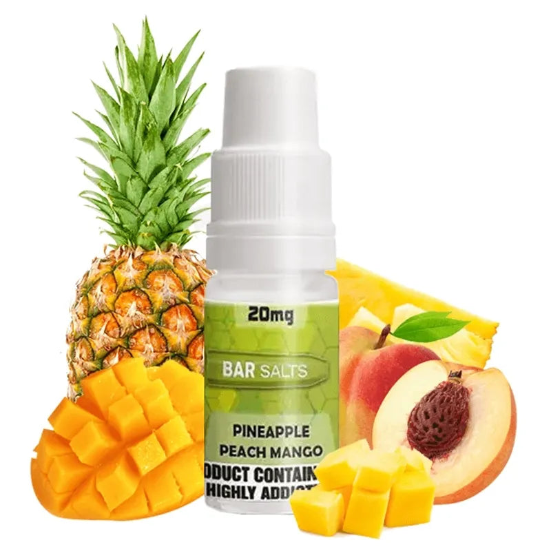 Bar Salts Pineapple Peach Mango 20mg nic salt e-liquid 10ml bottle and box