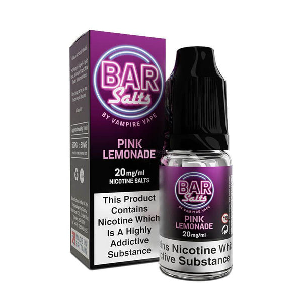 Bar Salts Pink Lemonade 20mg nic salt e-liquid 10ml bottle and box