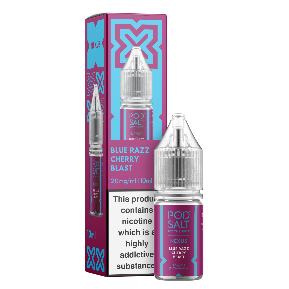 Pod Salt Nexus Blue Razz Cherry Blast 10ml Nicotine Salt E-Liquid