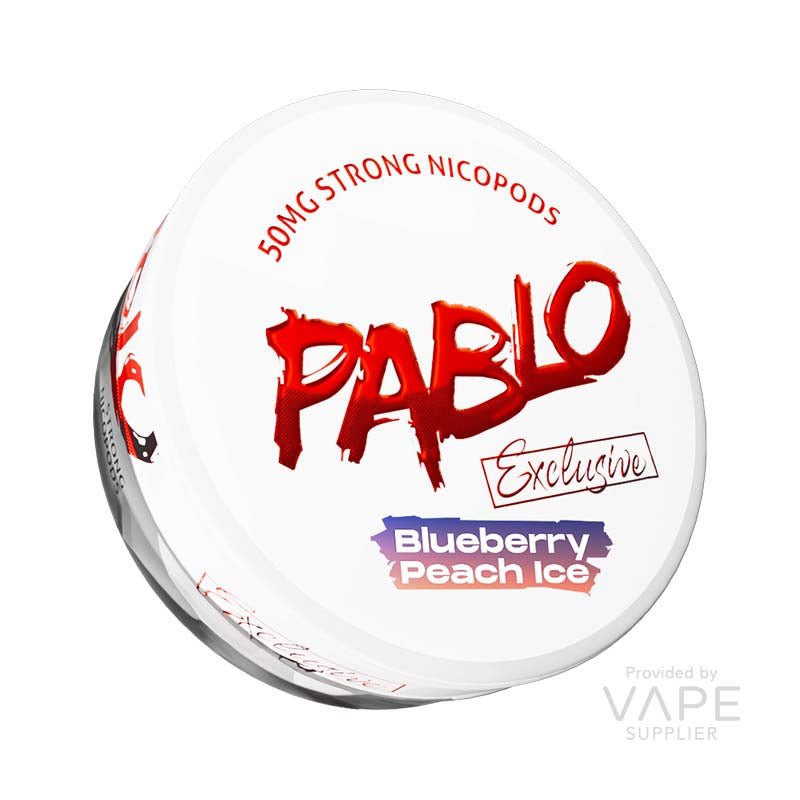 Pablo Blueberry Peach Ice Nicotine Pouches – Exclusive – 50mg/g (30mg per pouch) – 20 pouches