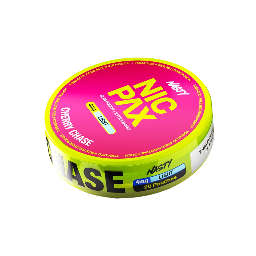 Nasty Nic Pax Cherry Chase Nicotine Pouches – 30mg per pouch – 20 pouches