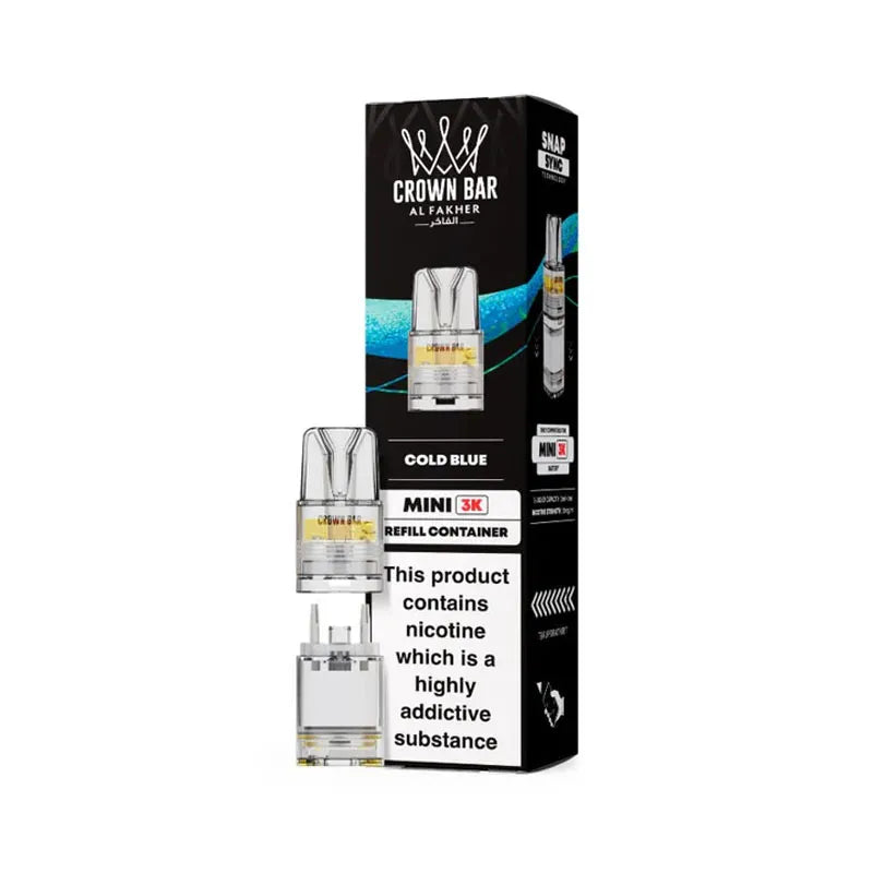 Al Fakher Crown Bar Mini 3K Cold Blue Pod & Refill 20mg 🔥 CLEARANCE 10 for £8 🔥