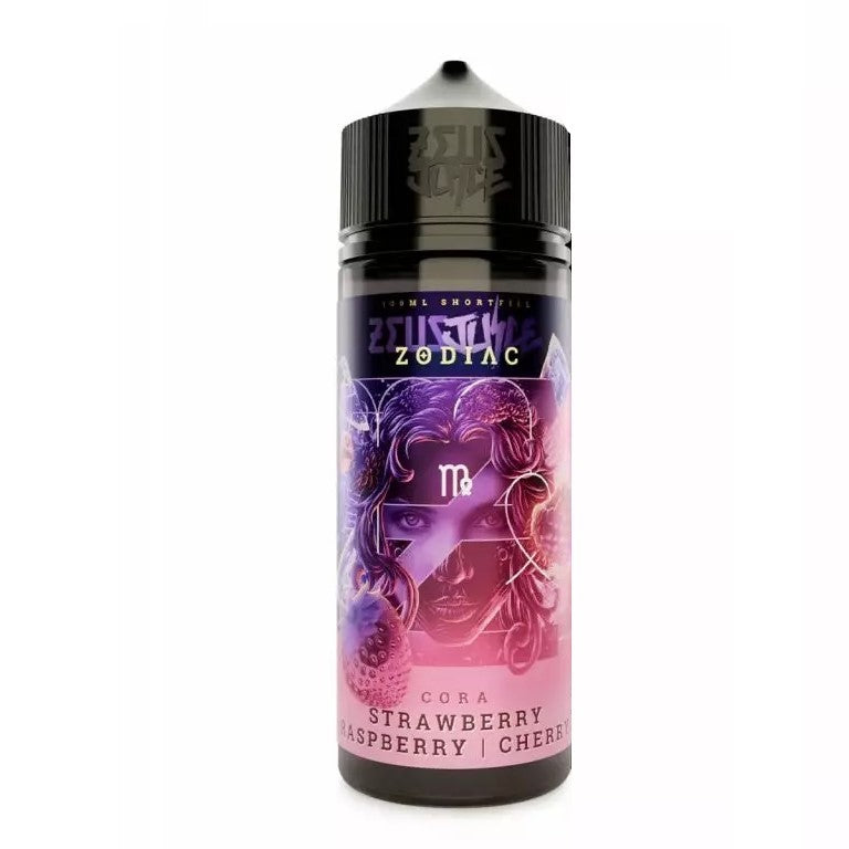 Zeus Juice Zodiac Cora Strawberry Raspberry Cherry 100ml shortfill e-liquid bottle – 0mg