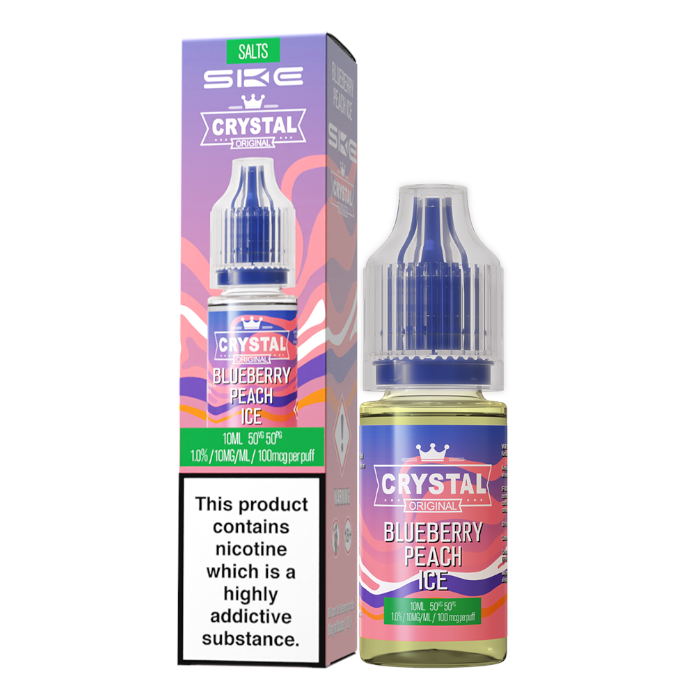 SKE Crystal Original Salts V2 Blueberry Peach Ice 10ml bottle