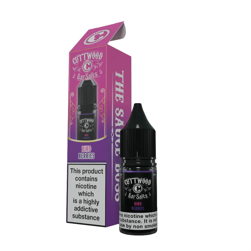 Cuttwood Bar Salts Bird Berries 10ml nicotine salt e-liquid bottle and box