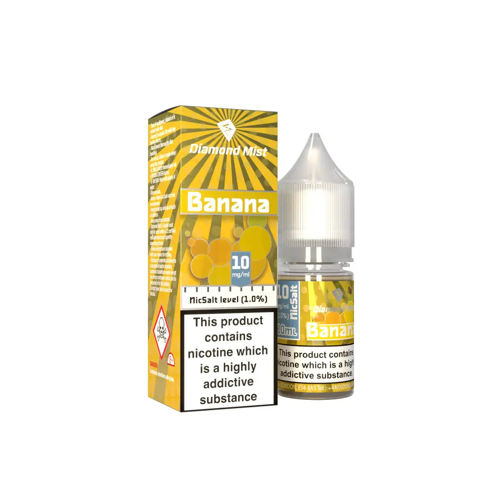 Diamond Mist Banana nic salt e-liquid 10ml 10mg bottle
