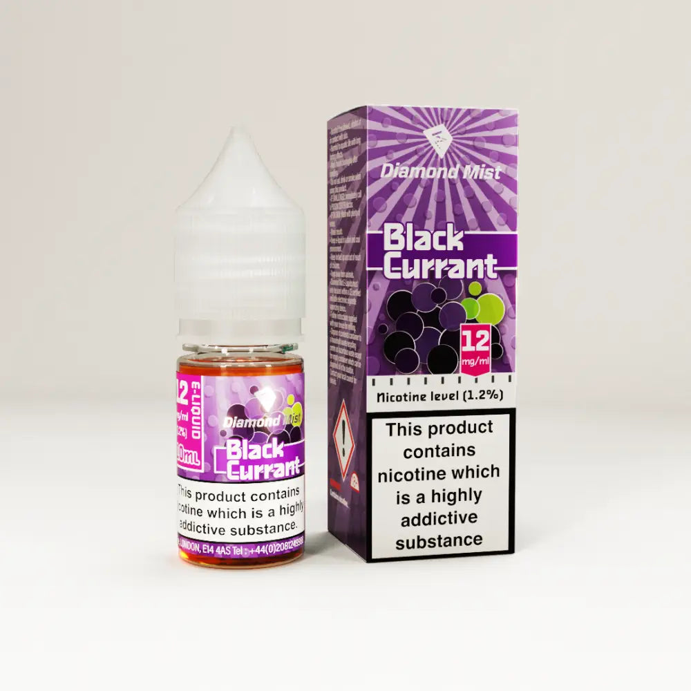 Diamond Mist Blackcurrant e-liquid 10ml 12mg bottle