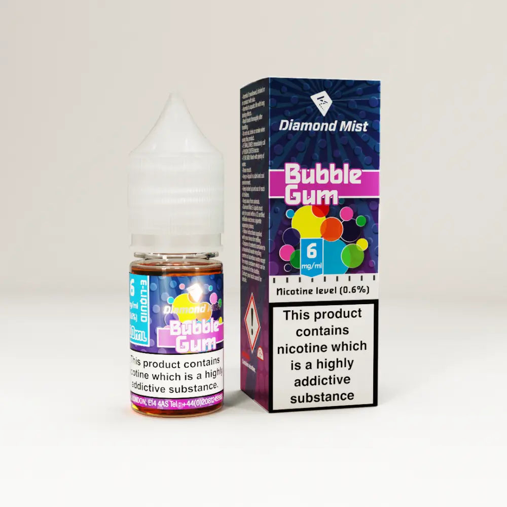 Diamond Mist Bubble Gum e-liquid 10ml 6mg bottle