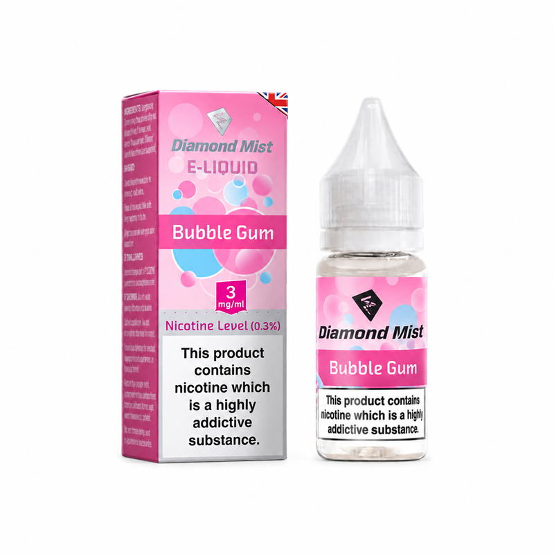 Diamond Mist Bubble Gum e-liquid 10ml 3mg bottle