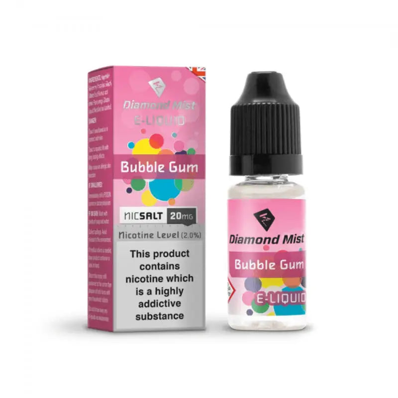 Diamond Mist Bubble Gum nic salt e-liquid 10ml 20mg bottle
