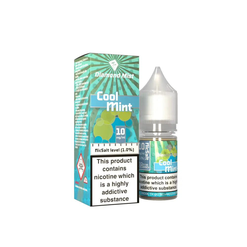 Diamond Mist Cool Mint nic salt e-liquid 10ml 10mg bottle