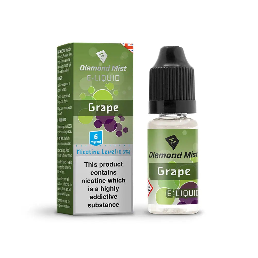 Diamond Mist Grape e-liquid 10ml 6mg bottle