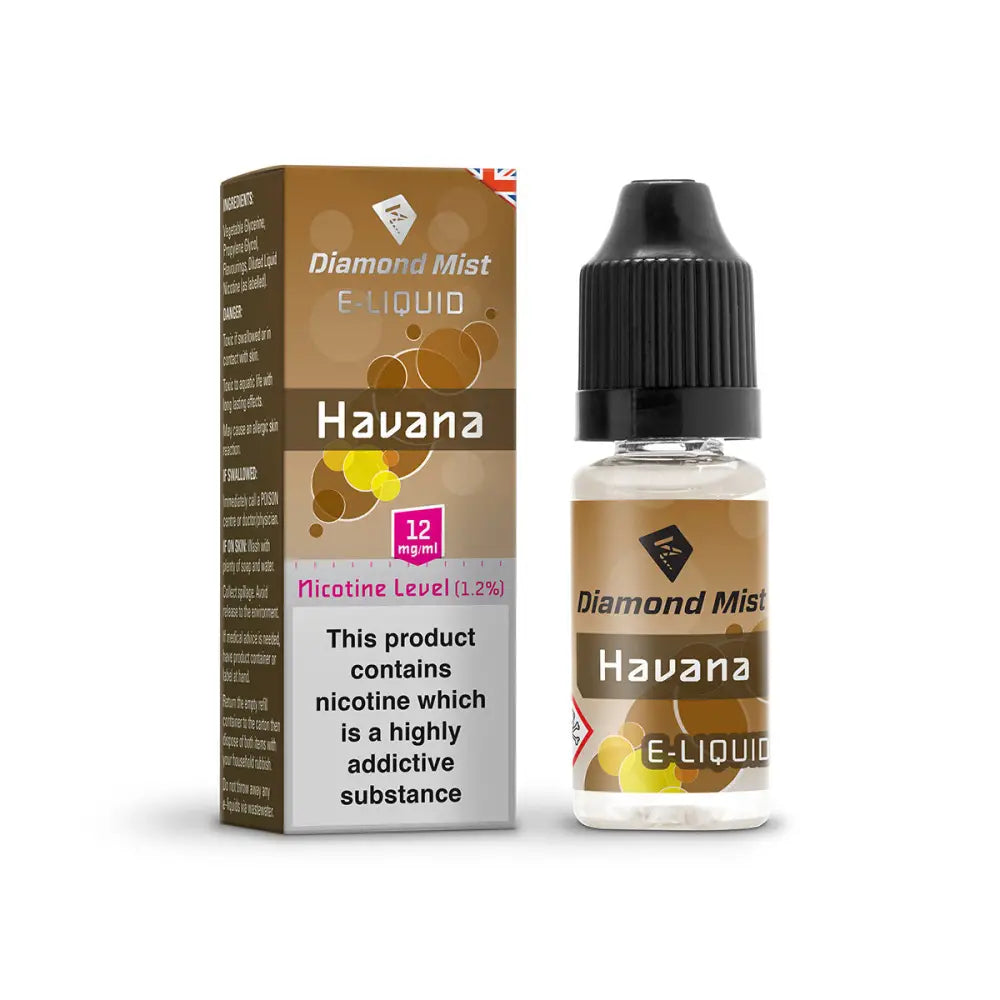 Diamond Mist Havana e-liquid 10ml 12mg bottle
