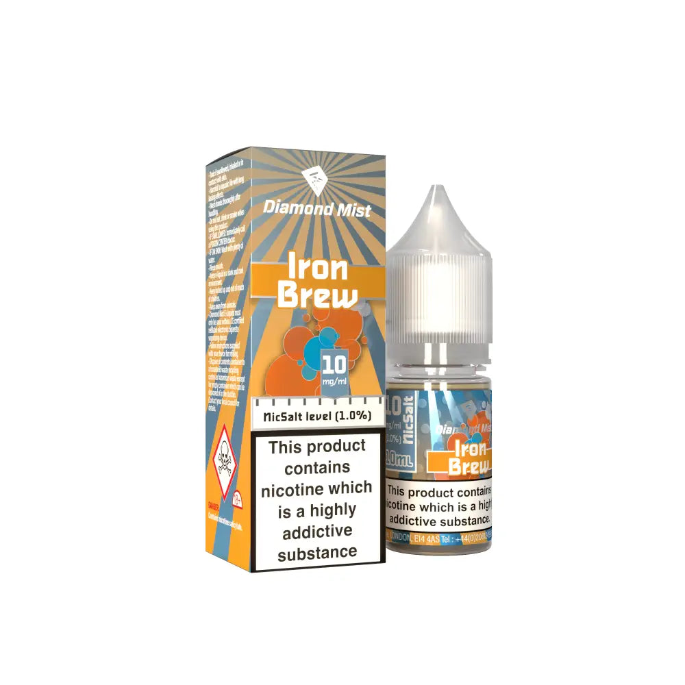 Diamond Mist Iron Brew nic salt e-liquid 10ml 10mg bottle