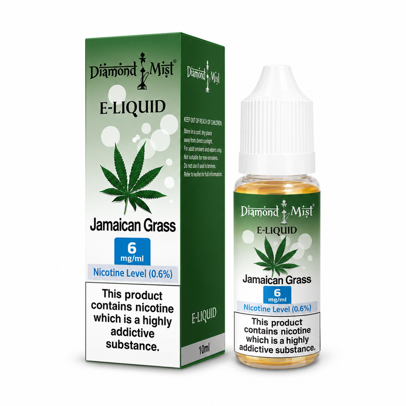 Diamond Mist Jamaican Grass e-liquid 10ml 6mg bottle