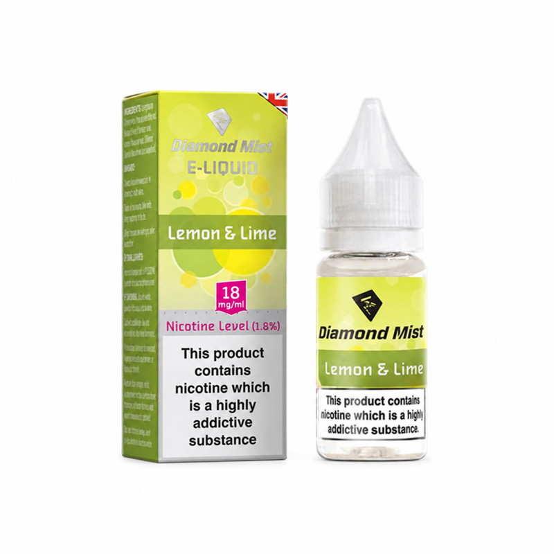 Diamond Mist Lemon & Lime e-liquid 10ml 18mg bottle