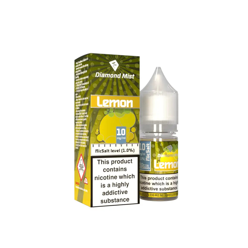 Diamond Mist Lemon nic salt e-liquid 10ml 10mg bottle